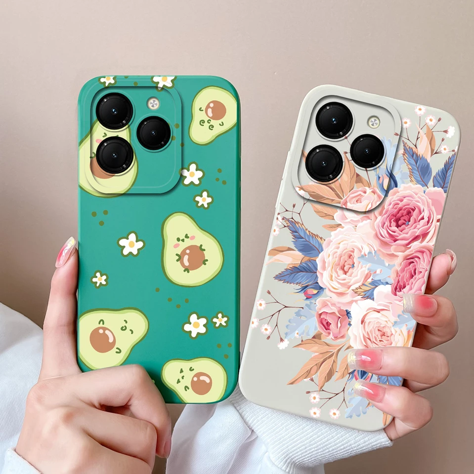 Case For Infinix Hot 40 Hot 40 Pro Beautiful Flower Avocado Protective Drop-Resistant Shell For Infinix hot 40 40 pro Soft Funda