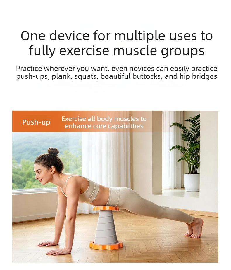 Ergonomic Core Training Assist Push Up Bar Automatic Rebound Spring Floor Stand Home Gym Pilates Upper Body Strength Equipment
