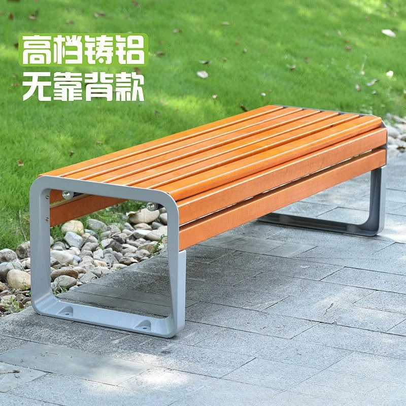 Park Chair Outdoor Bench Anti-corrosion Solid Wood Leisure Backrest Seat Iron Art Community Scenic Area Courtyard Bench