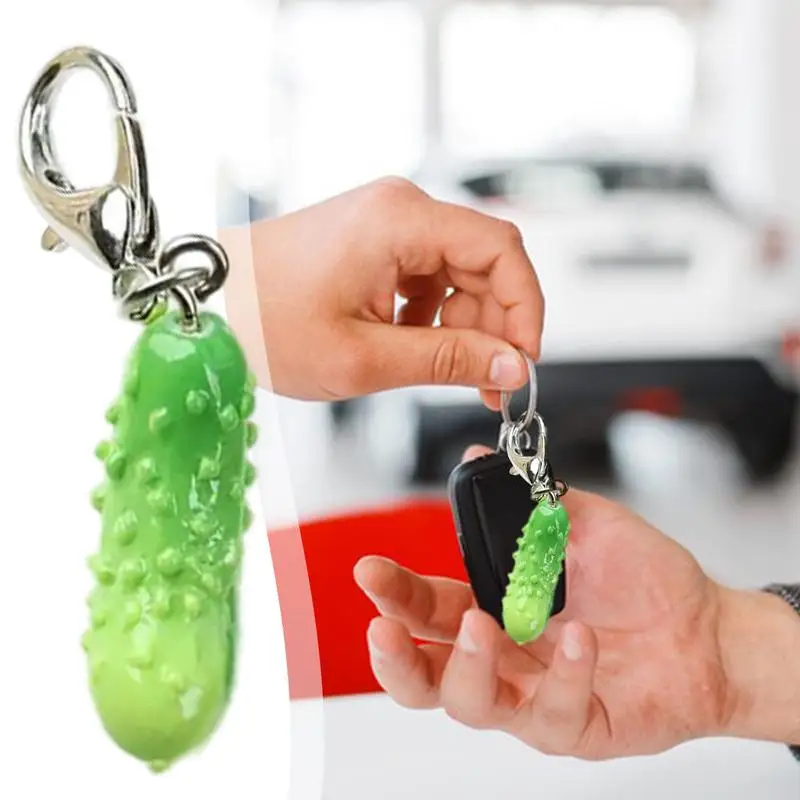 LLavero de pepinillo de la suerte, colgante decorativo para bolso, colgante de llavero de soporte emocional con pepino positivo para bolso, llave de coche
