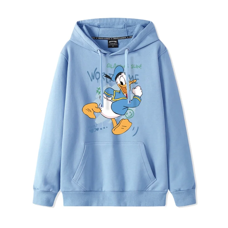 Donald Duck print pattern hooded men's and women's hoodies, trendy loose casual couple hoodies, hooded jacket, multiple colors