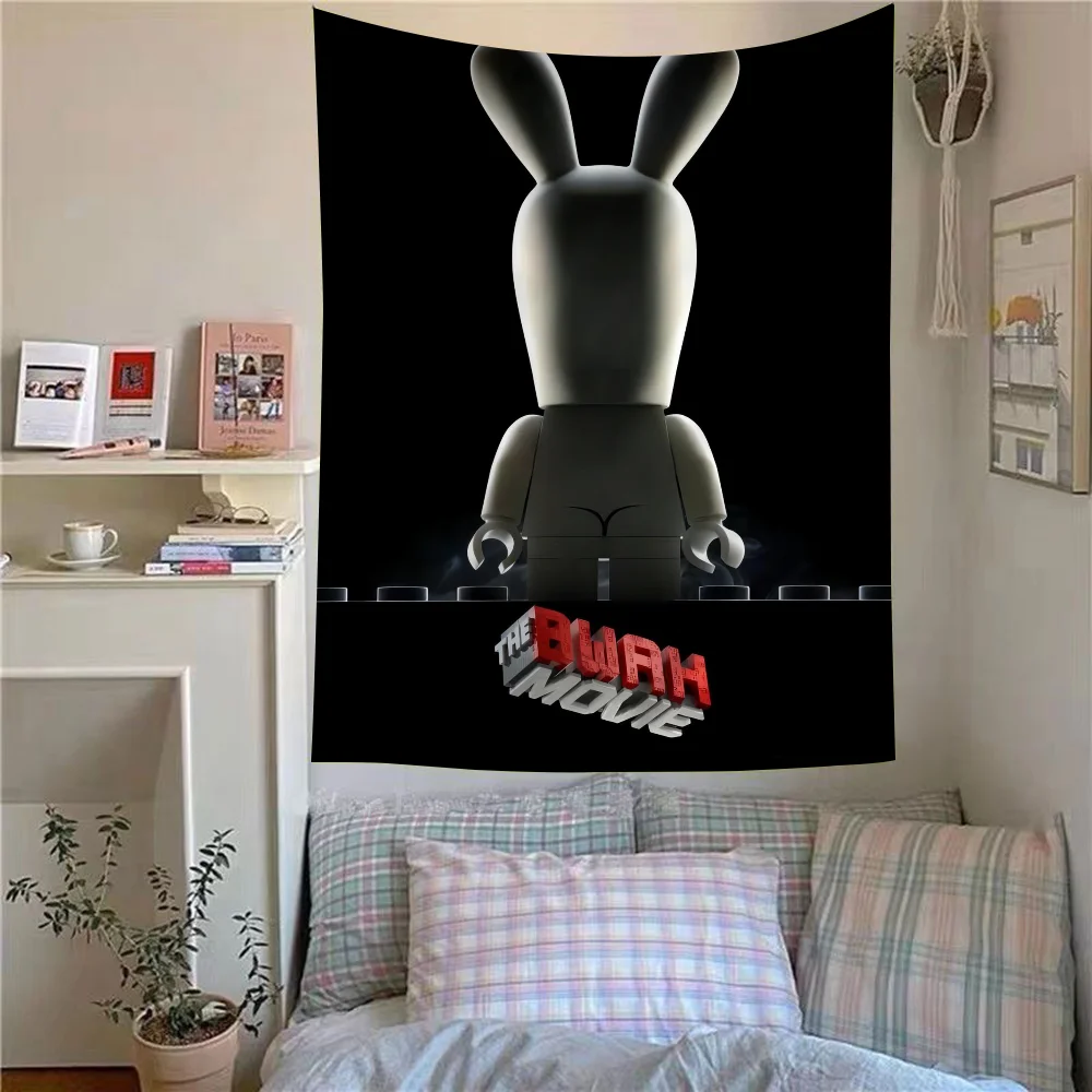 Cartoon Raving Rabbids Spiel Anime Tapisserie hängen Tarot Hippie Wand Teppiche Wohnheim Blätter böhmischen Mandala Kawaii Raum dekor