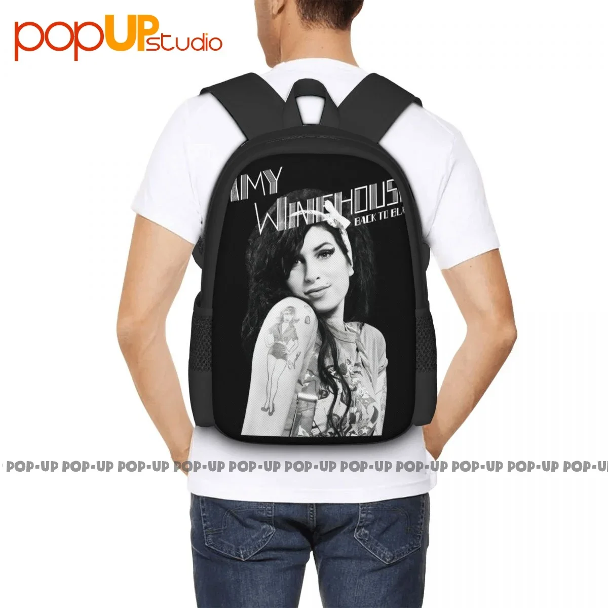 Punk Rock Band Amy Winehouse Backpack Large Capacity School Shoe Bag Personalised School Sport Bag