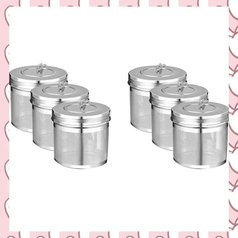 

HHTL 6 Pcs Large Tea Ball Infuser For Loose Leaf Tea & Spice Infuser For Cooking, Threaded Lid, Extra Fine Mesh Tea Strainer