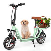 Stock  I12 500W with Seat and Basket 25km/h Green for Adults Electric Scooters