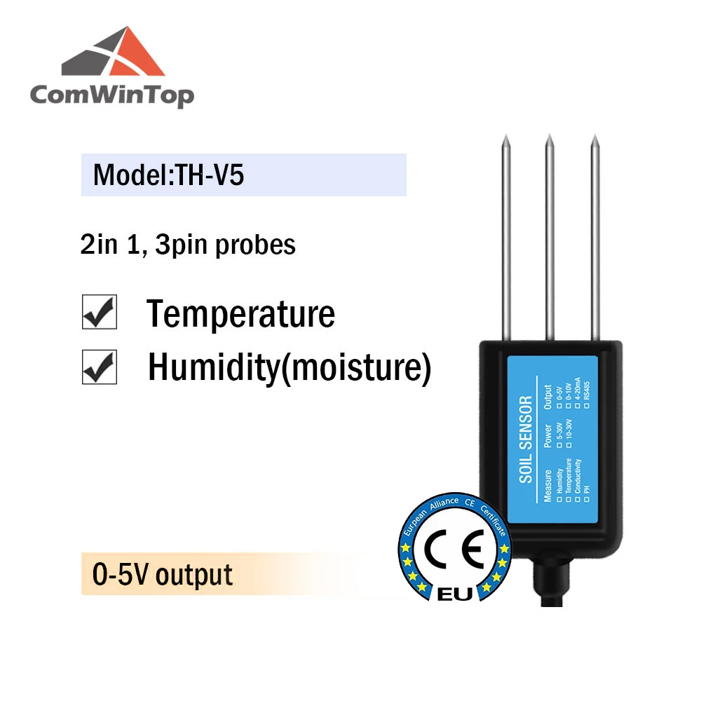 Bodenfeuchtigkeit Temperatur Luftfeuchtigkeit EC PH NPK Sensor mit Optionalem 4-20mA 0-5V RS485 Ausgang