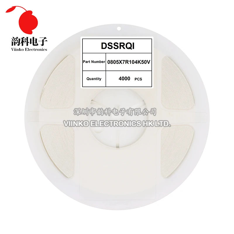 1 szpula 0805 SMD Chip Wielowarstwowy kondensator ceramiczny 0.5pF - 47uF 10pF 22pF 100pF 1nF 10nF 100nF 0.1uF 1uF 2.2uF 4.7uF 10uF 22uF