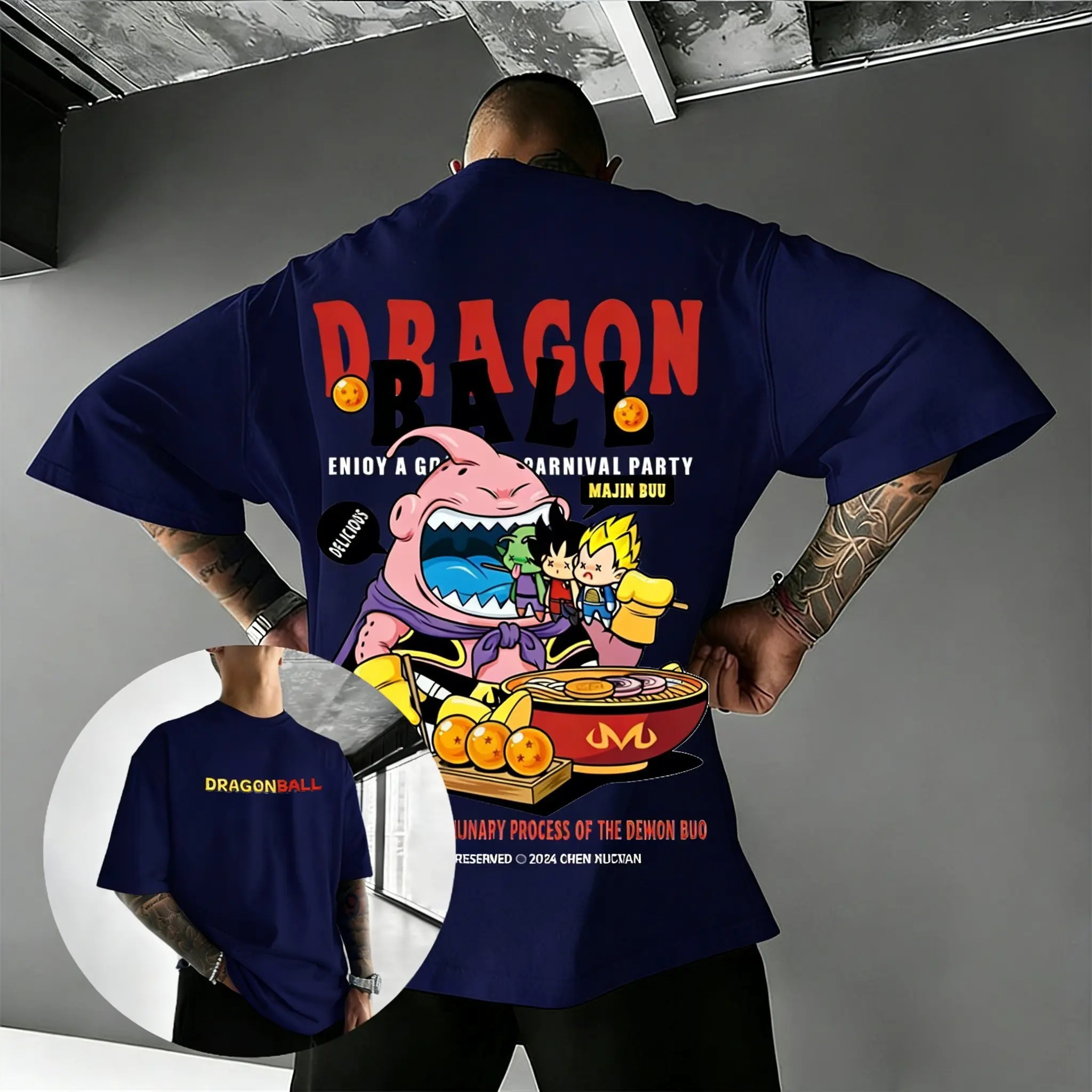 2026 Summer New Hot 2026 New Hot Summer Dragon Ball Tshirt Men Women Graphic Tee Vintage Majin Buu Goku Vegeta Funny Print Tops - view 5