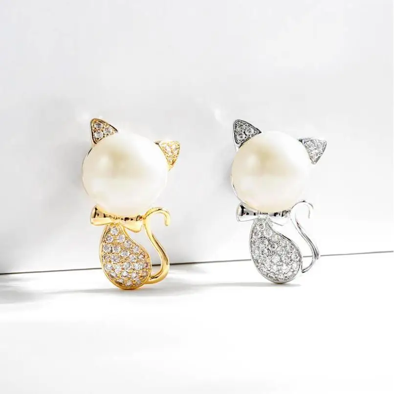 Cute Cat Brooch for Men Women Retro Kitten Animal Brooches Pins Jewelry Accessories Party Gifts 2025 Trend Cool Thing