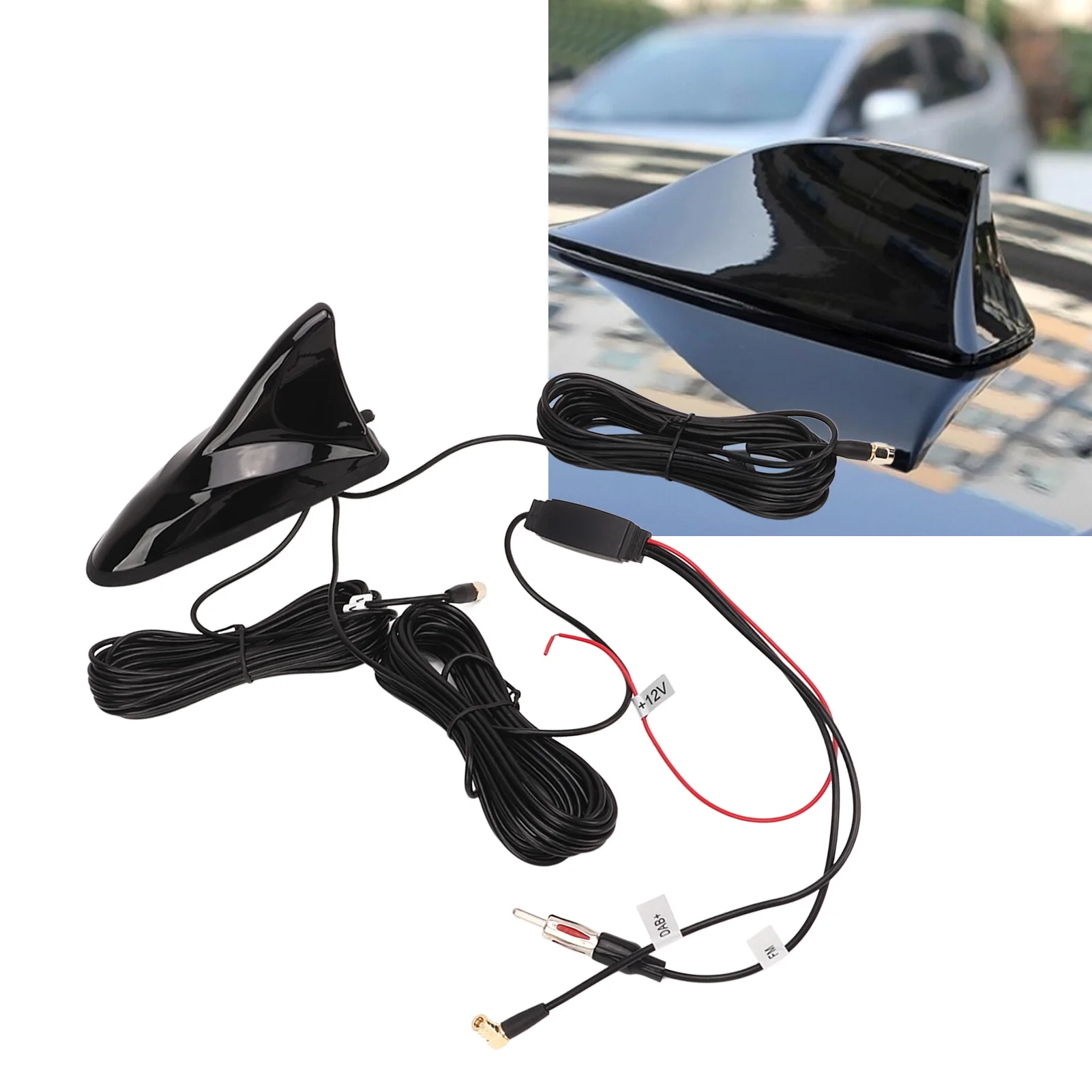 12V Shark Fin Antenna GPS DAB FM WIFI High Sensitivity 5m Cable Length Universal Radio Aerial Antenna Car Accessories