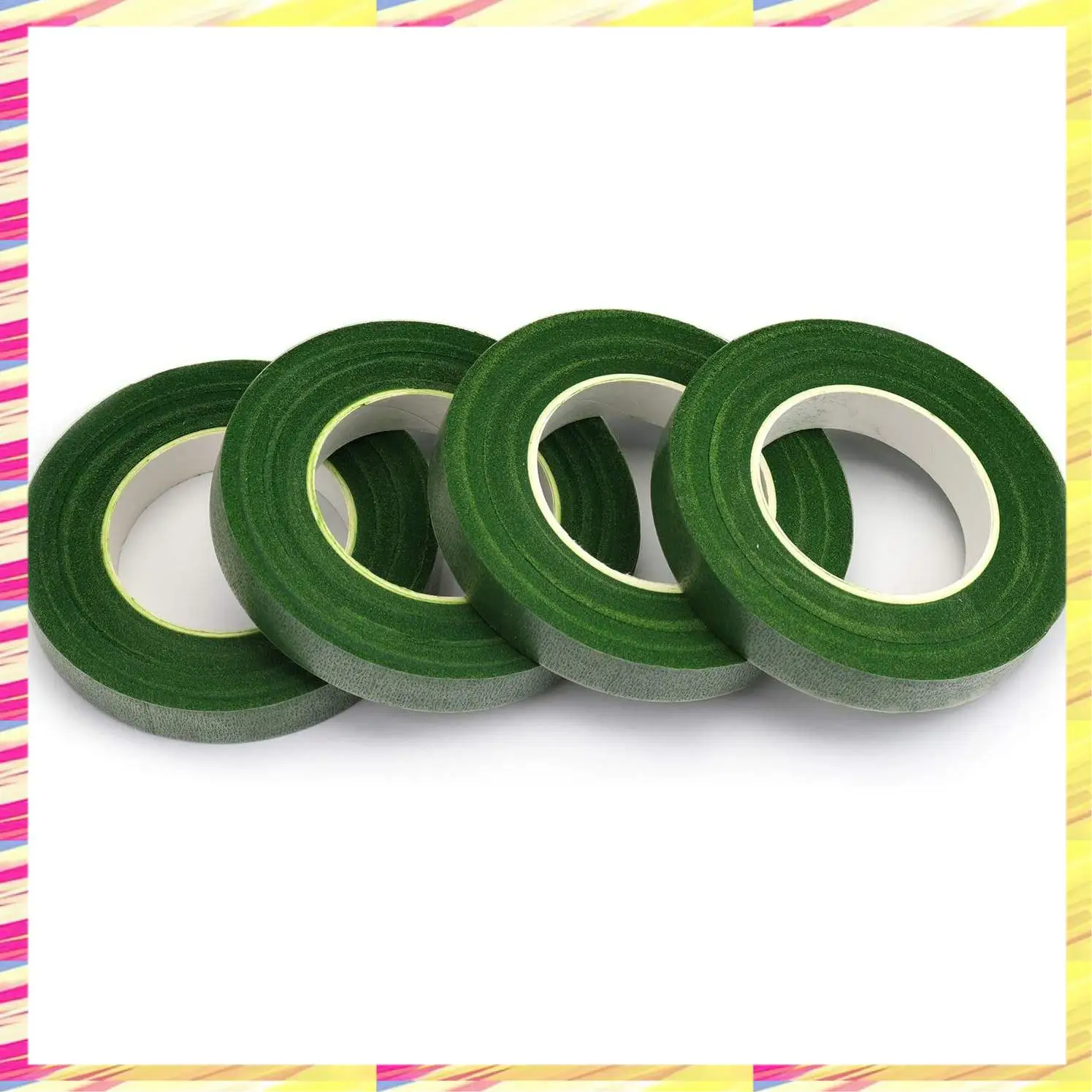 

ABJJ 24 рулона цветочной ленты Флористическая бумажная лента для обертывания стеблей для упаковки стебля букета Цветочная композиция (1/2 дюйма X 30 ярдов)