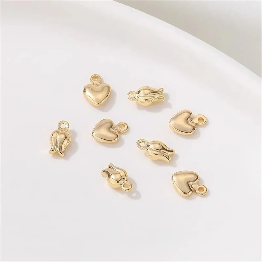 14K goud beklede perzikbloesem knop staart ketting verlengketting hanger handgemaakte diy armband ketting sieraden accessoires L363