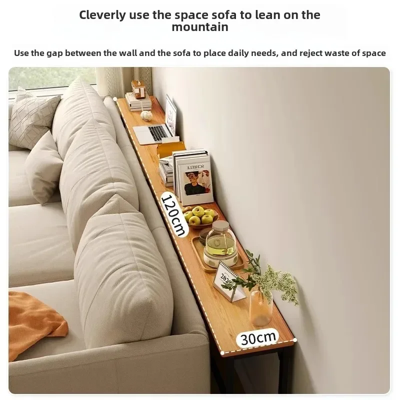 Super Narrow Side Table Sofa Gap Storage Organizer Multi-functional Living Room Table Stitching Tea Table Space-Save
