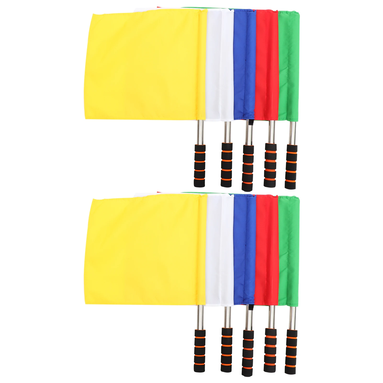 

10 Pcs Referee Flags Green Yellow Red White Flags Handheld Sports Equipment Racing Game Practical Durable