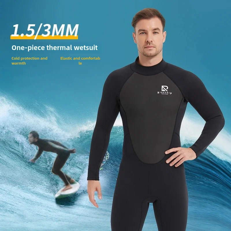 1.5/3mm diving suit one-piece surfing swimsuit men's winter cold snorkeling suit women's summer paddle board warm wet su