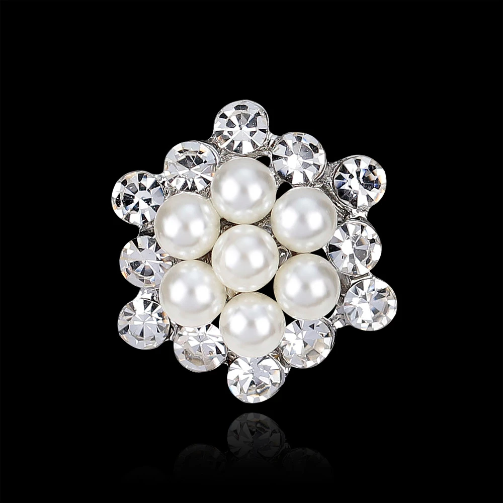1pc Pearl Brooches Flower Cluster Shape Dual-purpose Brooch Unisex Rhinestone Pins Beauty Banquet Party Jewelry Accessories ﻿