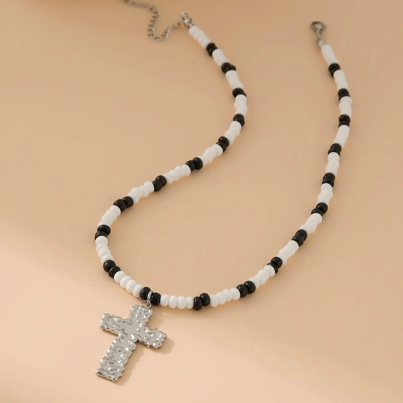 Stainless Steel Black Cross Necklace Women Vintage Punk Minimalist Geometric Pendant Necklace Collar Jewellery