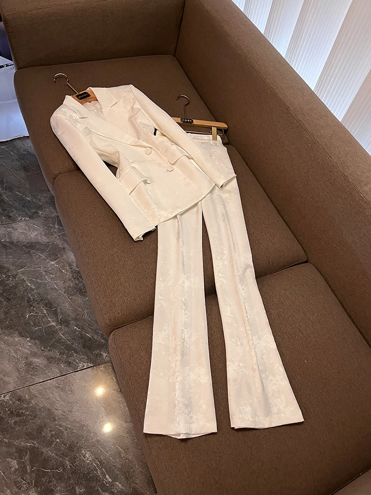 

Ele Long Double-Breasted Suit Set for Women Faionable Traditional Chinese Sle Two-Piece Ensemble Autumn Collection