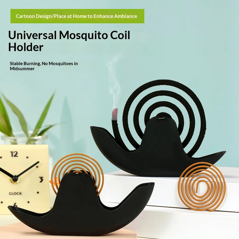1pc Snail Mosquito Coil Plate, Fireproof Iron Ash Tray with Classical Windproof Bracket, Multi-Purpose Home Use