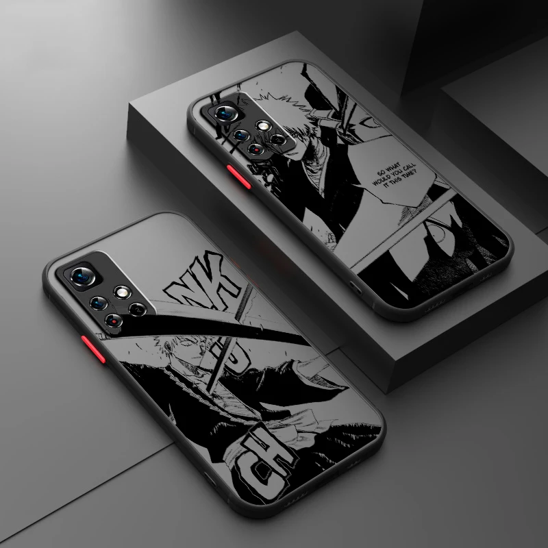 

Japanese BLEACH Anime Art Frosted Translucent For Redmi Note 13 12 12S 12T 11 11T 11E 10 10S 9 Pro Plus 5G Back Phone Case