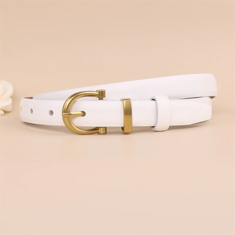 ALA Rising|Belt Genuine Leather Vintage Simple Style 2cm Slim Belts For Women All Match Jeans