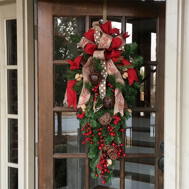 Handmade American Style Inverted Christmas Tree 60cm 90cm with Red Berries