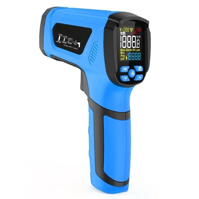 Portable Infrared Thermometer Gun Industrial Temperature Meter Blue Digital Handheld Hygrometer Water Oil AC Air Conditioner