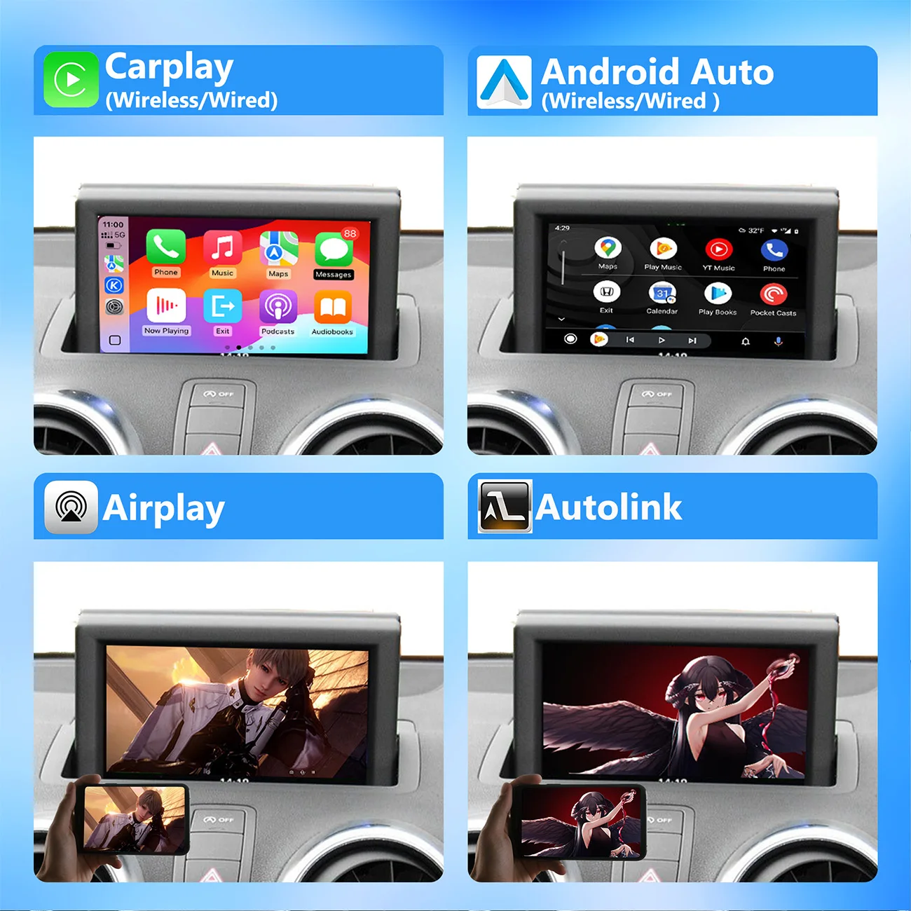 Wireless CarPlay Interface for Audi Q3 A1 2013-2018 RMC System with AirPlay Mirror Link Car Play Function Android Auto CMS