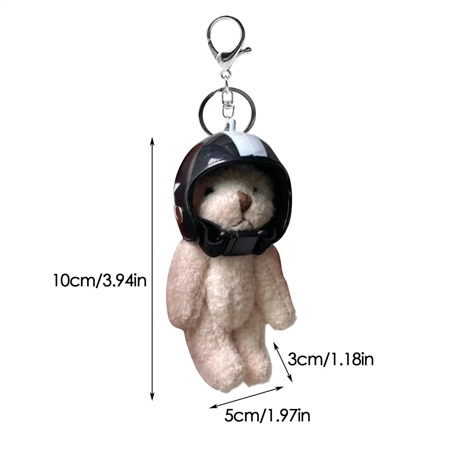 LLavero de oso con casco, llavero de felpa de oso, llavero de Animal elegante para mujer, mochila de viaje, monedero, billetera, decoración del hogar