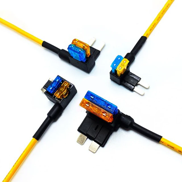 Uchwyt bezpiecznika 12V Adapter TAP Add-a-circuit Micro Mini Standard Ford ATM APM Bezpiecznik automatyczny z ostrzem 10A Bezpiecznik samochodowy żółta linia