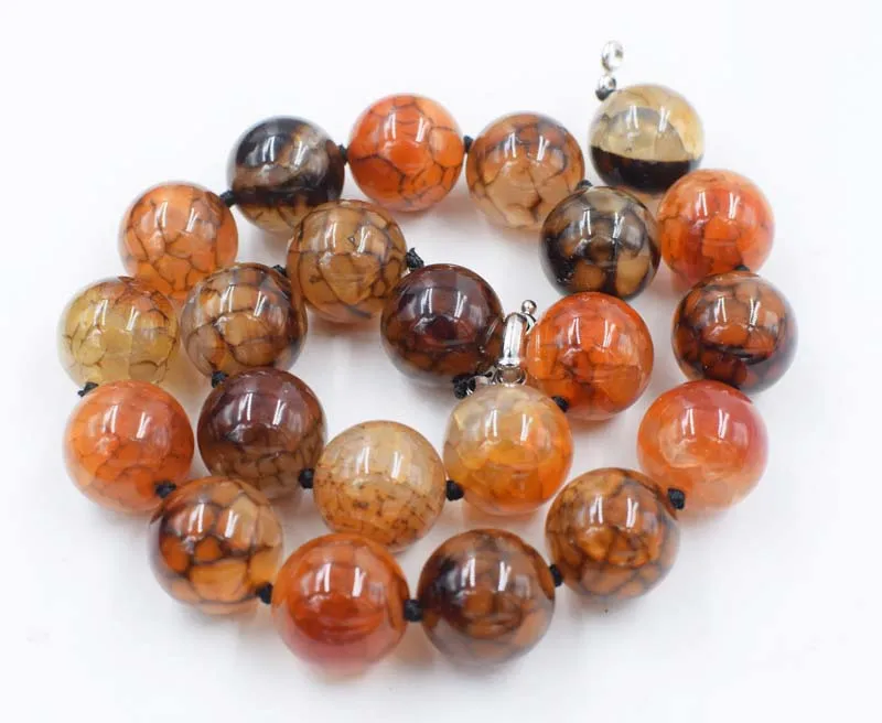 brown paring agate  round 18mm  necklace 18inch  wholesale beads nature  woman 2018