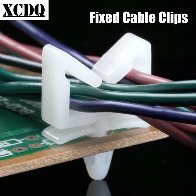 100pcs Aircraft Head Plug In  PC Board Cable Fixed Seat Retention Clips Circuit Board Wire Clamps Manager 4.8-5.0mm mount hole