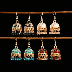 Ethnic Indian Earrings For Women Vintage Jewelry Long Tassel Dangle Jhumka Earrings Wedding Gift 2023