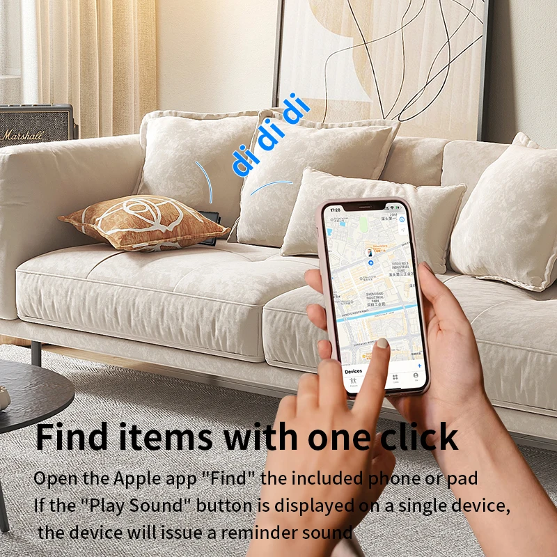 Cartão de rastreamento de carregamento sem fio inteligente à prova d'água localizador GPS carteira funciona com Apple Find My App Blootooth Mini Tracker