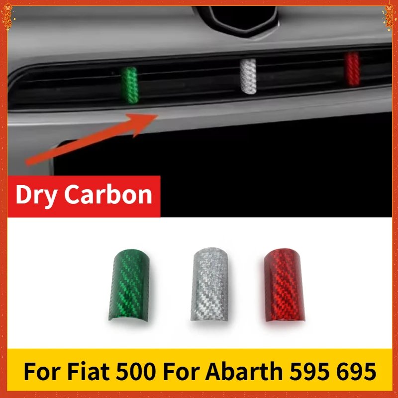 

For Fiat 500 For Abarth 595 695 Real Dry Carbon Fiber 17-2023 Exterior Decoration Front Grille Body Kit Modification Accessories