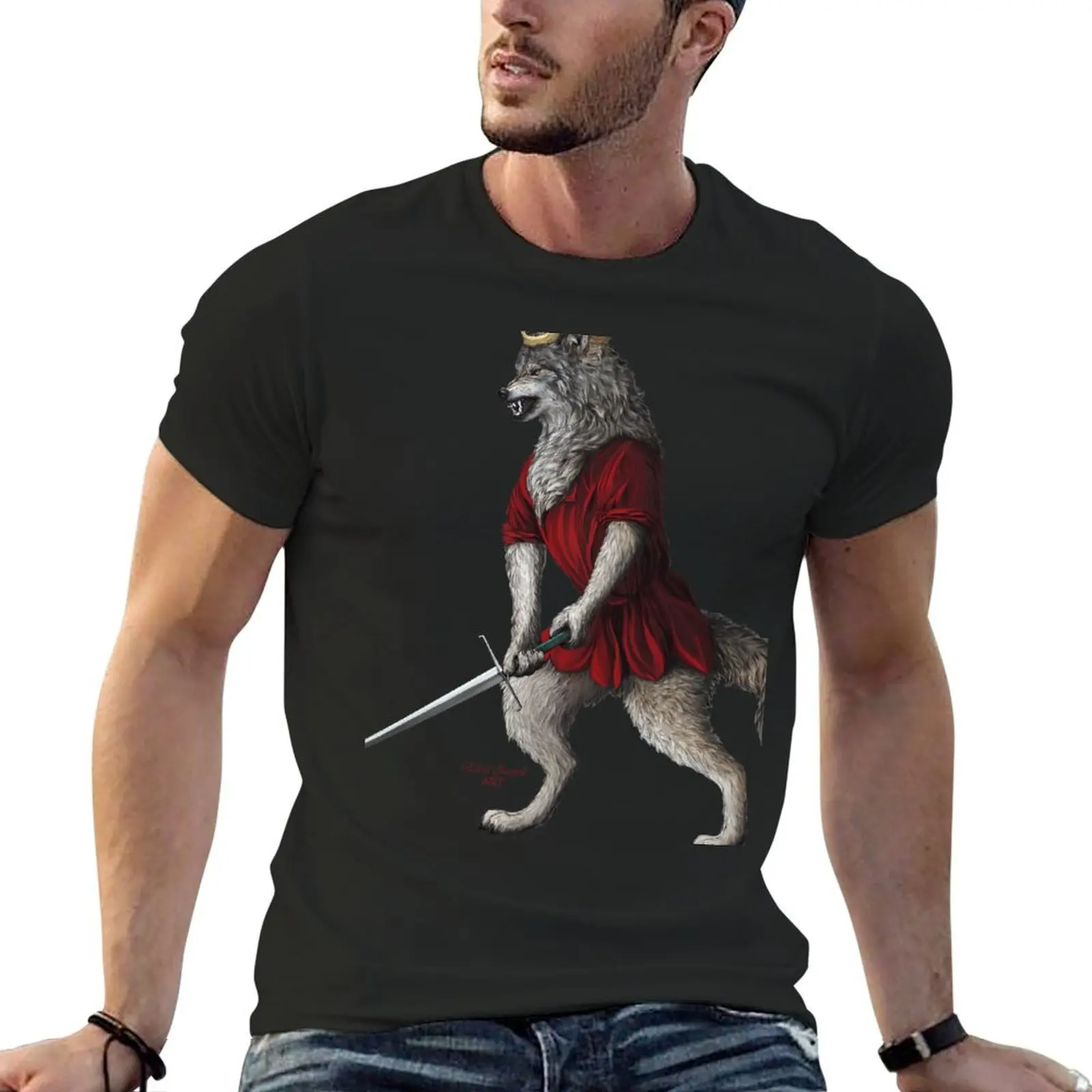 Hemanimals -Wolf of the Liberi T-Shirt aesthetic clothes Short sleeve tee mens t shirts