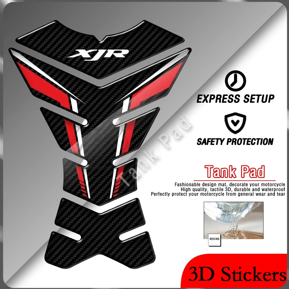 

Для Yamaha XJR400 XJR1300 XJR1200 XJR 400 1200 1300, мотоцикл, 3D внешний вид из углеродного волокна, наклейка на накладку топливного бака