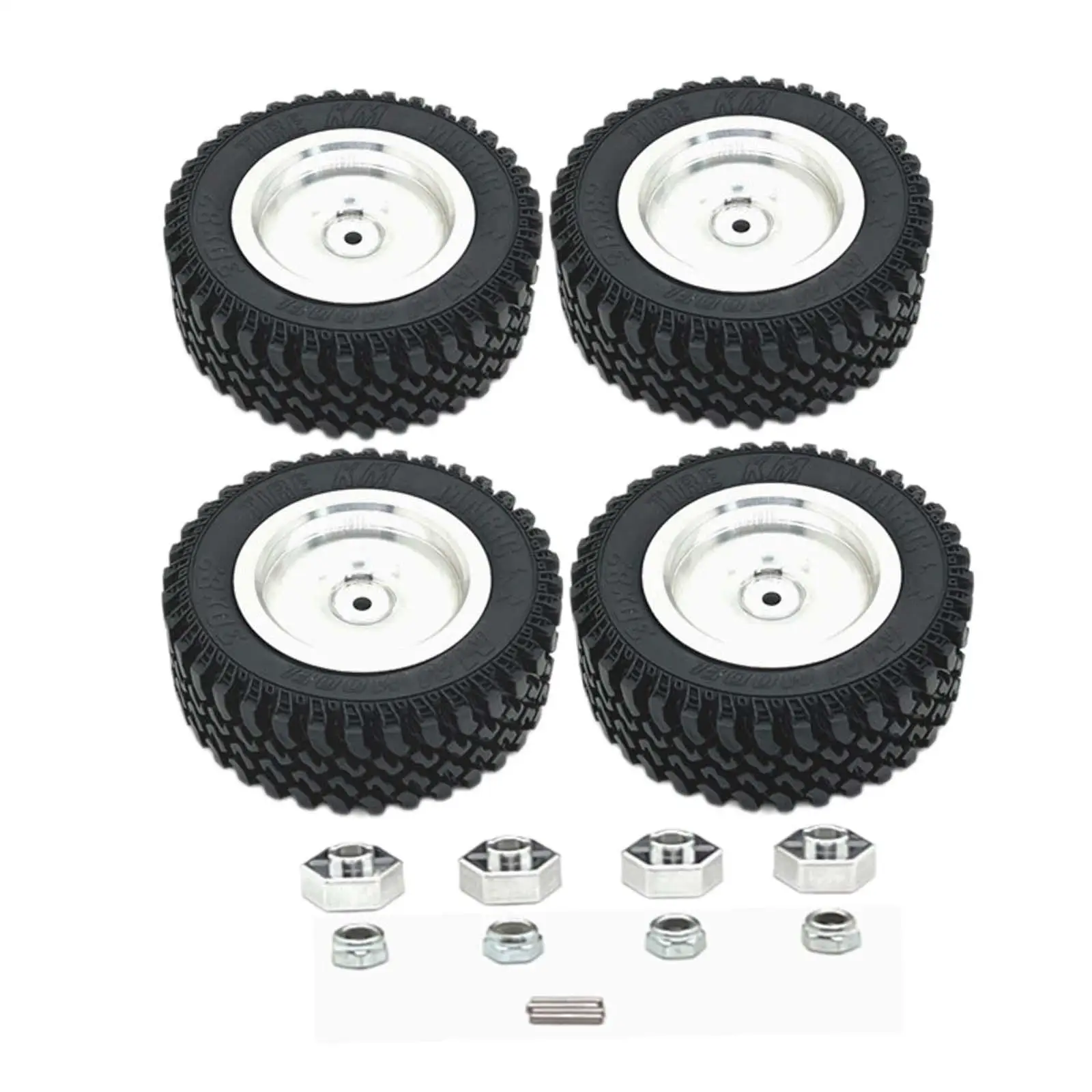 4Pcs RC Car Wheels and Tires Replacement,RC Modification Accessory,RC Part,RC Crawler Car Tires for 1/12 MN168 RC Crawler Car