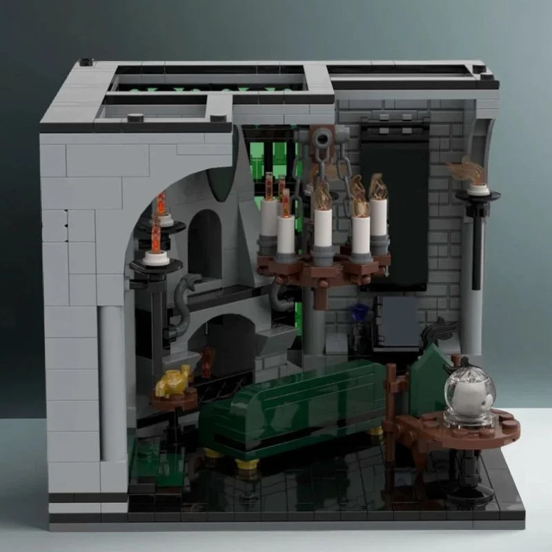 667PCS MOC Magic Movie Sl Therin Common Room Model Technology DIY Creative Assembly Building Blocks Display Birthday Gift Set