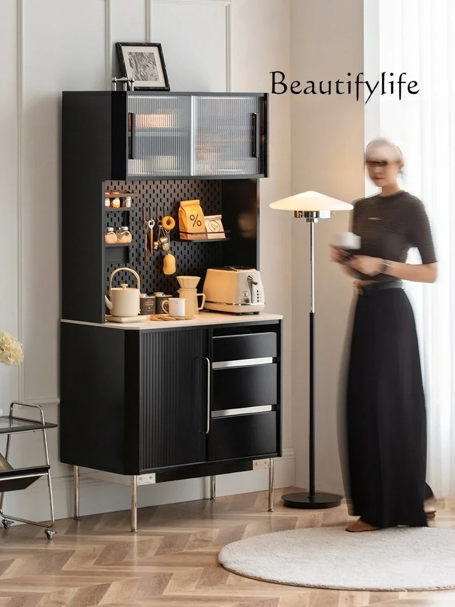 

Medieval retro dining side cabinet integrated against the wall living room storage kitchen light luxury rock slab smallapartment