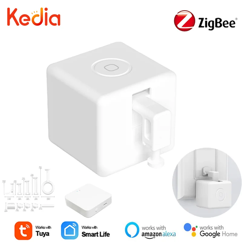 Interruptor inteligente Tuya Zigbee, pulsador de botón, Control por voz, funciona con Alexa, Google Home, Alice