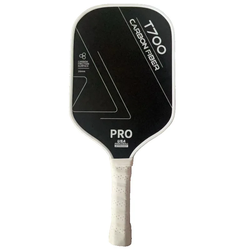 

T700 Carbon Fiber Cloth Pattern Frosted Integrated Anti Slip Pickleball Paddle 16 Thick Game Specific Tennis Racket Cricket Toy
