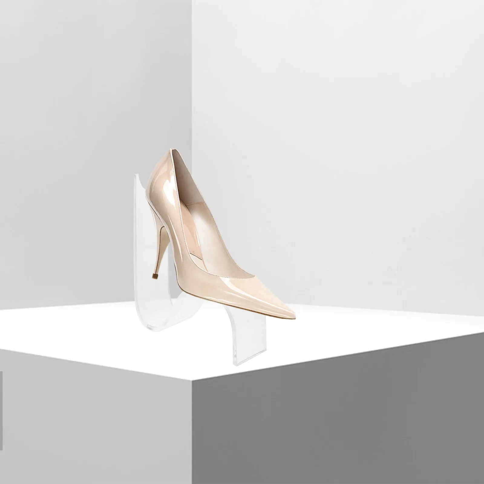 4Pcs Scientific Design Acrylic Shoes Holder for High-Heeled Shoes Boots Transparent Display Stand Perfect for Counter Home Shop