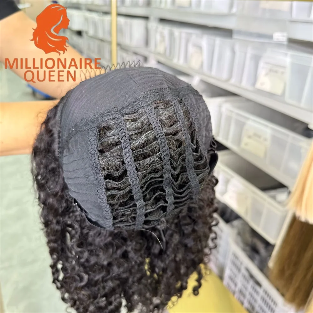 

Millionaire Queen Burmese 3C4A Curly Invisible Half Wigs 100% Human Hair 3C4A Burmese Curly Adjustable 3/4 Half Wig For Women