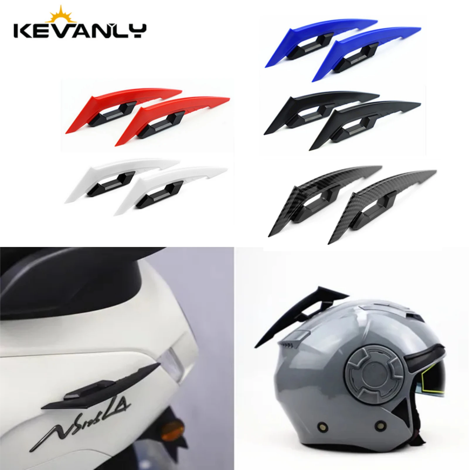 1 Pair Motorcycle Side Wings Aerodynamic Dynamic Spoiler Wings Body Trim Sticker Fairing Air Deflectors Exterior Accessories