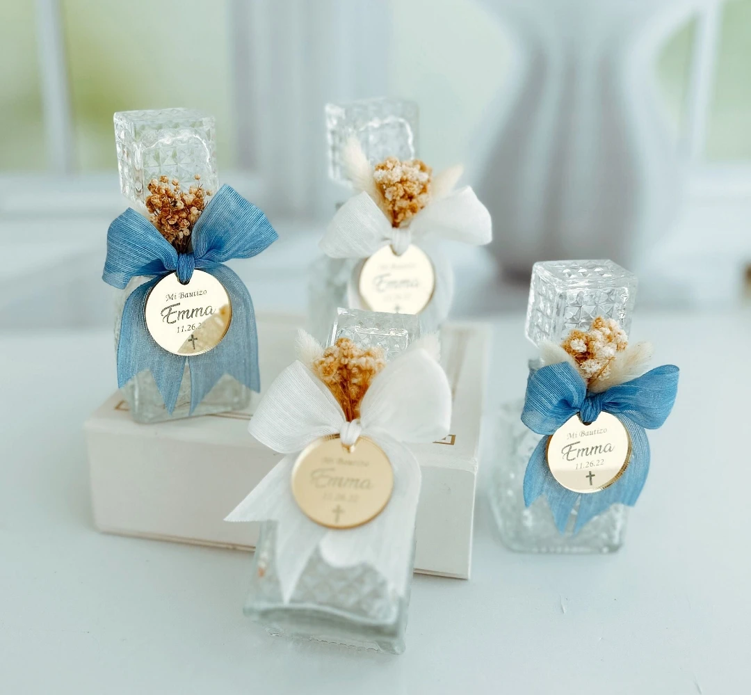 

6pc Holy Water Glass Bottle Holy Communion Gift, Baby Christening Favors, Baptism Favors, Christian favors, First Communion Gift