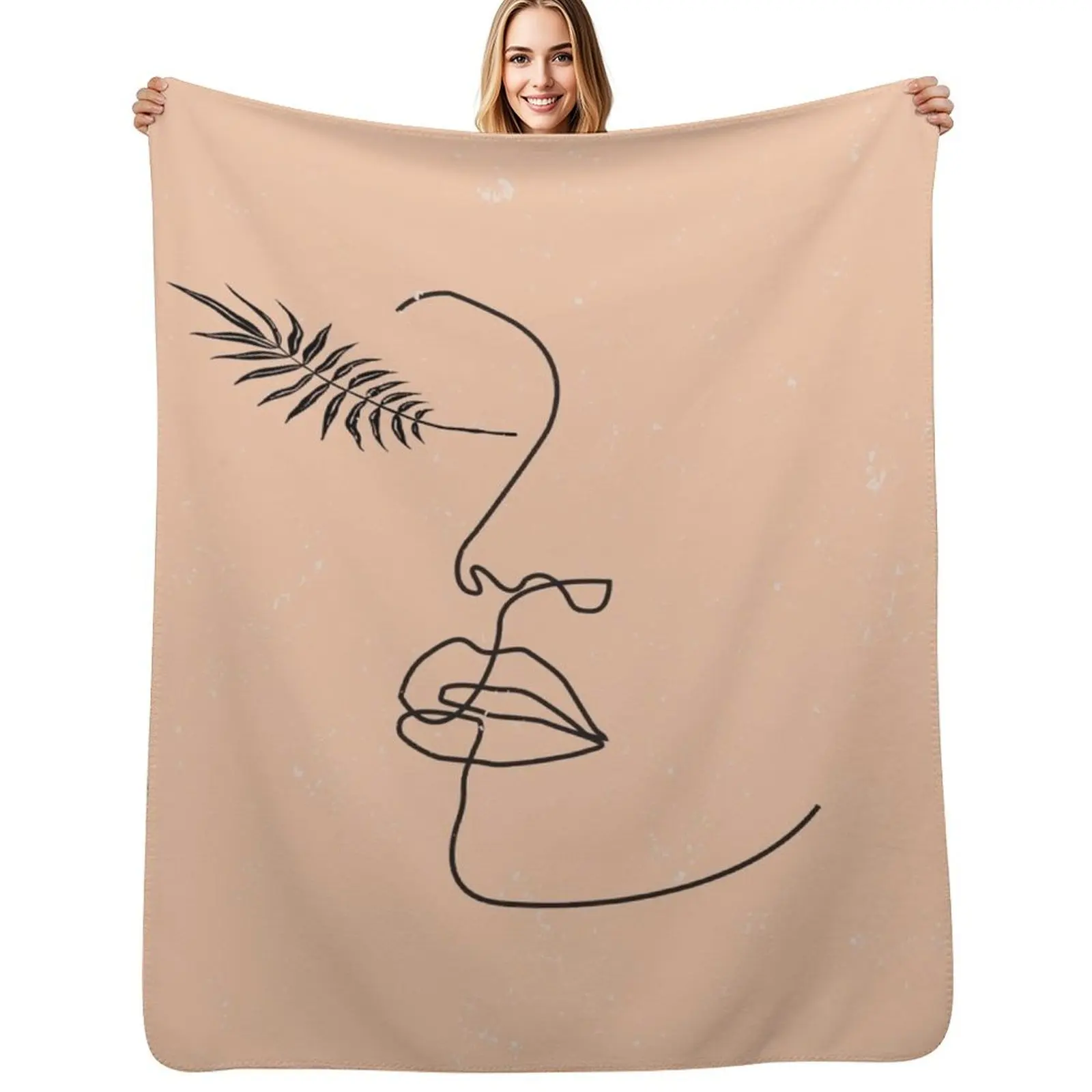 

Abstract Face Throw Blanket Warm Napping Blanket for Office Couch Bed