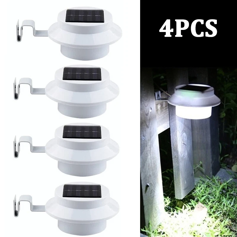 Outdoor Solar Gutter LED Lights Garden Waterproof Solar Power Gutter Night Utility Security Lights For Patio Fence Yard Pathway