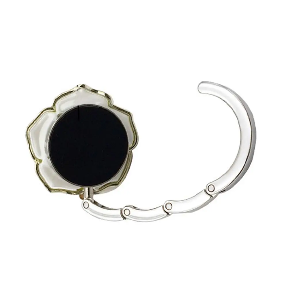 Rose Flower Pattern Bag Hooks Portable Folding Table Hook Clasp Purse Bag Handbag Hooks Hanger Holder
