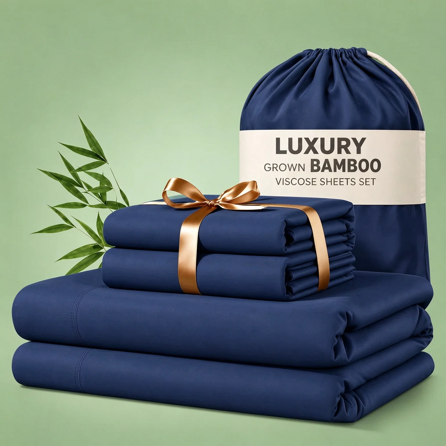 3/4Pcs Bamboo Sheet Set Ultra Soft Breathable 16 Inch Extra Deep Pocket Twin Full Queen King for Hot Sleepers Flat Fitted Sheet Pillowcases